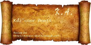 Kácsor Anett névjegykártya